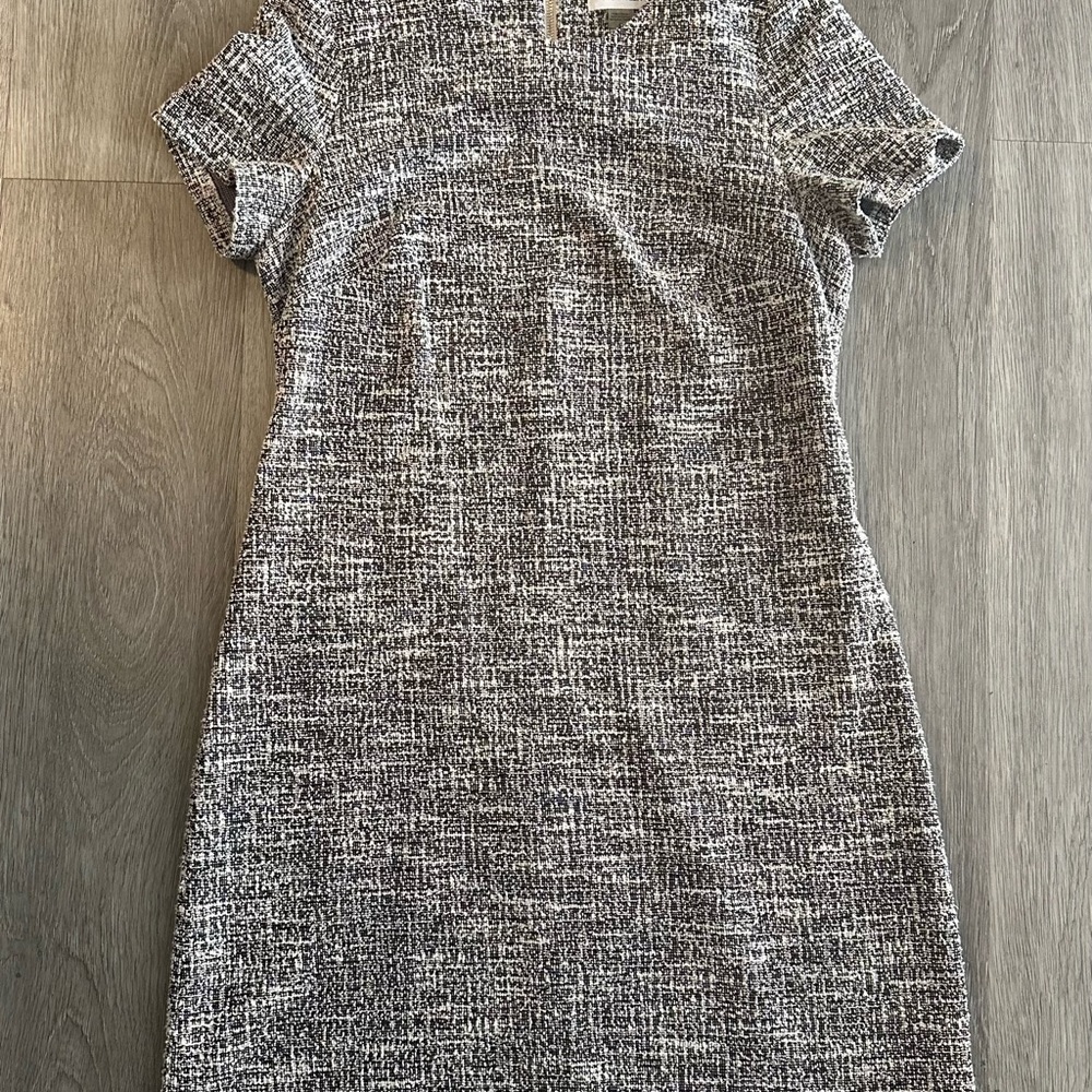 Elegant Black and White Tweed Dress